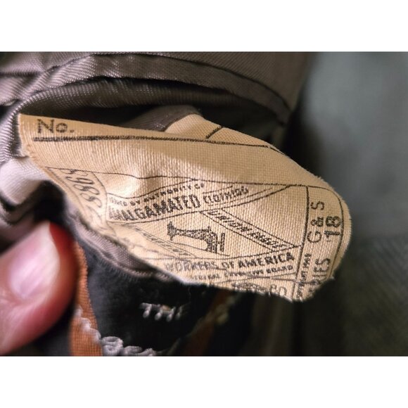 Vintage Sanger Harris Mens Wool Blazer Jacket USA Size 46 Herringbone Preppy Pro - Picture 4 of 16